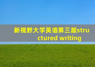 新视野大学英语第三版structured writing